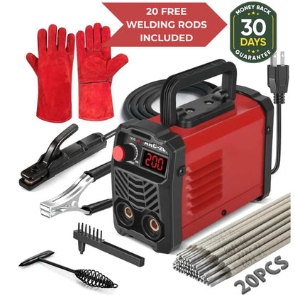 HAVRIXO QuickWeld Complete Welding System - Portable Stick Welder Machine 110V with Hot Start Arc Force Anti-Stick, Includes 20 Rods & 2 Chip Hammers