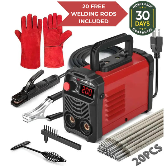HAVRIXO QuickWeld Complete Welding System - Portable Stick Welder Machine 110V with Hot Start Arc Force Anti-Stick, Includes 20 Rods & 2 Chip Hammers