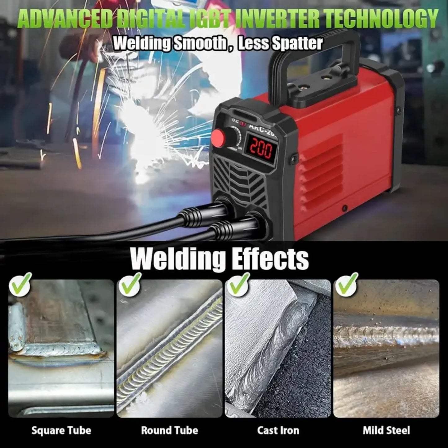 HAVRIXO QuickWeld Complete Welding System - Portable Stick Welder Machine 110V with Hot Start Arc Force Anti-Stick, Includes 20 Rods & 2 Chip Hammers