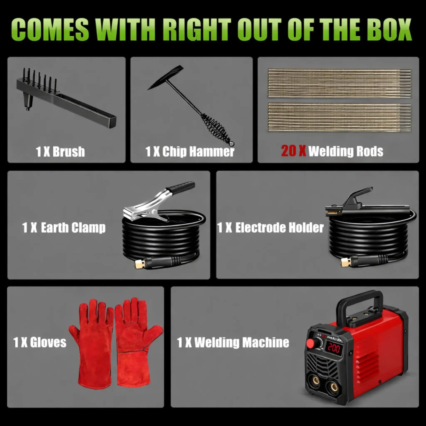 HAVRIXO QuickWeld Complete Welding System - Portable Stick Welder Machine 110V with Hot Start Arc Force Anti-Stick, Includes 20 Rods & 2 Chip Hammers