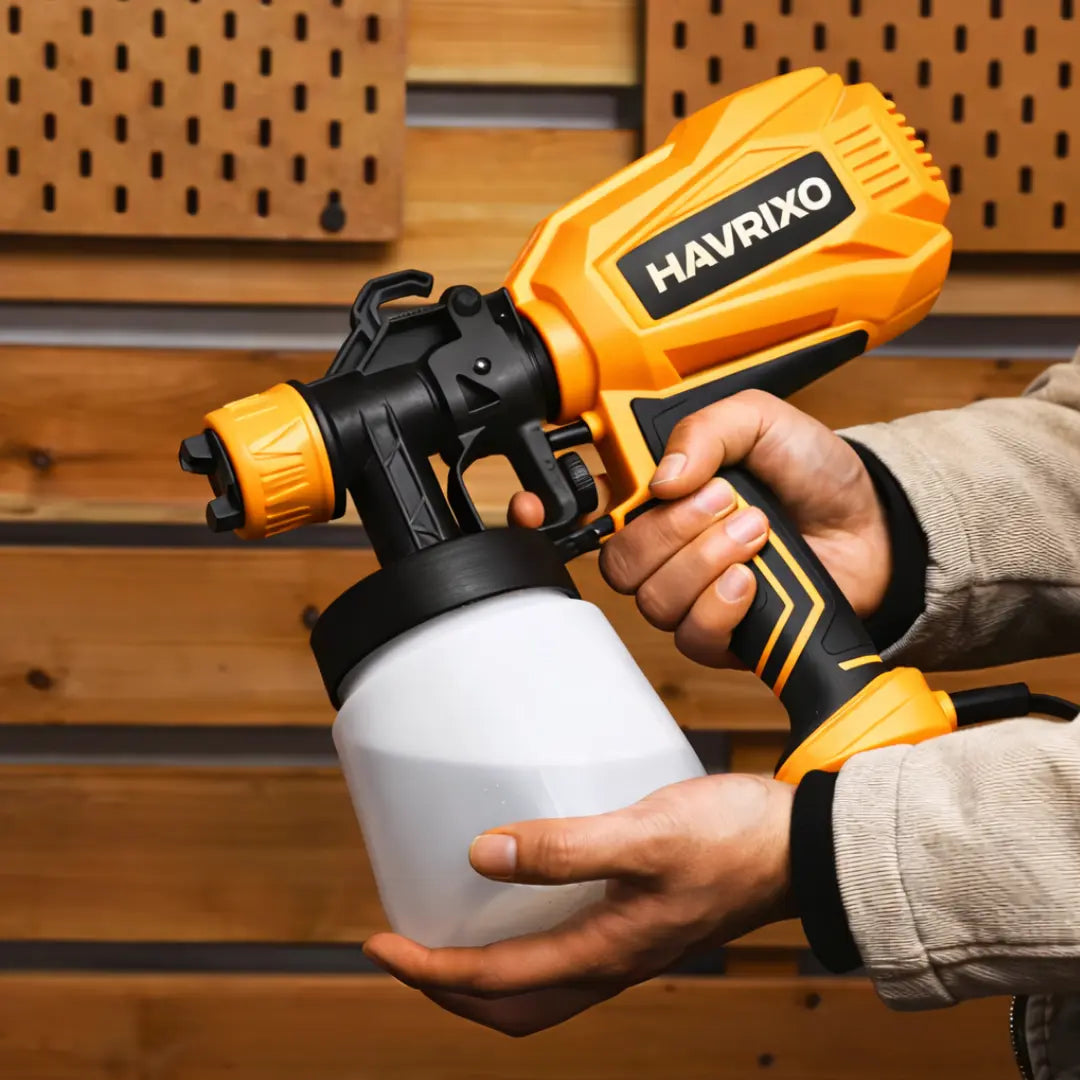 Havrixo Electric Paint Spray Gun – Ultra-Light Paint Sprayer with 600ml Detachable Tank, 2 Nozzles & 3 Spray Modes for Walls, Ceilings, Furniture, Fences, Garden – Opalescent