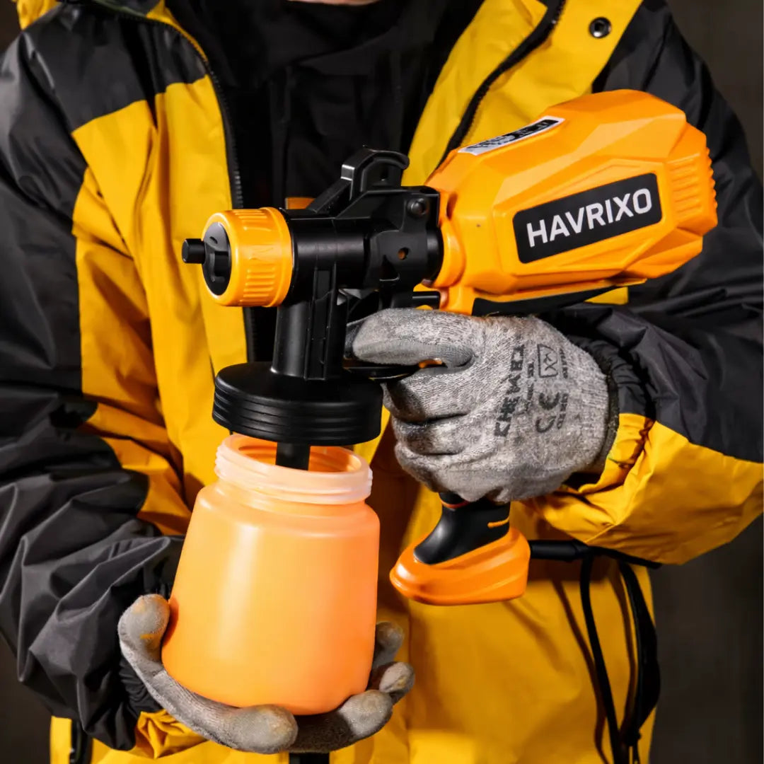 Havrixo Electric Paint Spray Gun – Ultra-Light Paint Sprayer with 600ml Detachable Tank, 2 Nozzles & 3 Spray Modes for Walls, Ceilings, Furniture, Fences, Garden – Opalescent