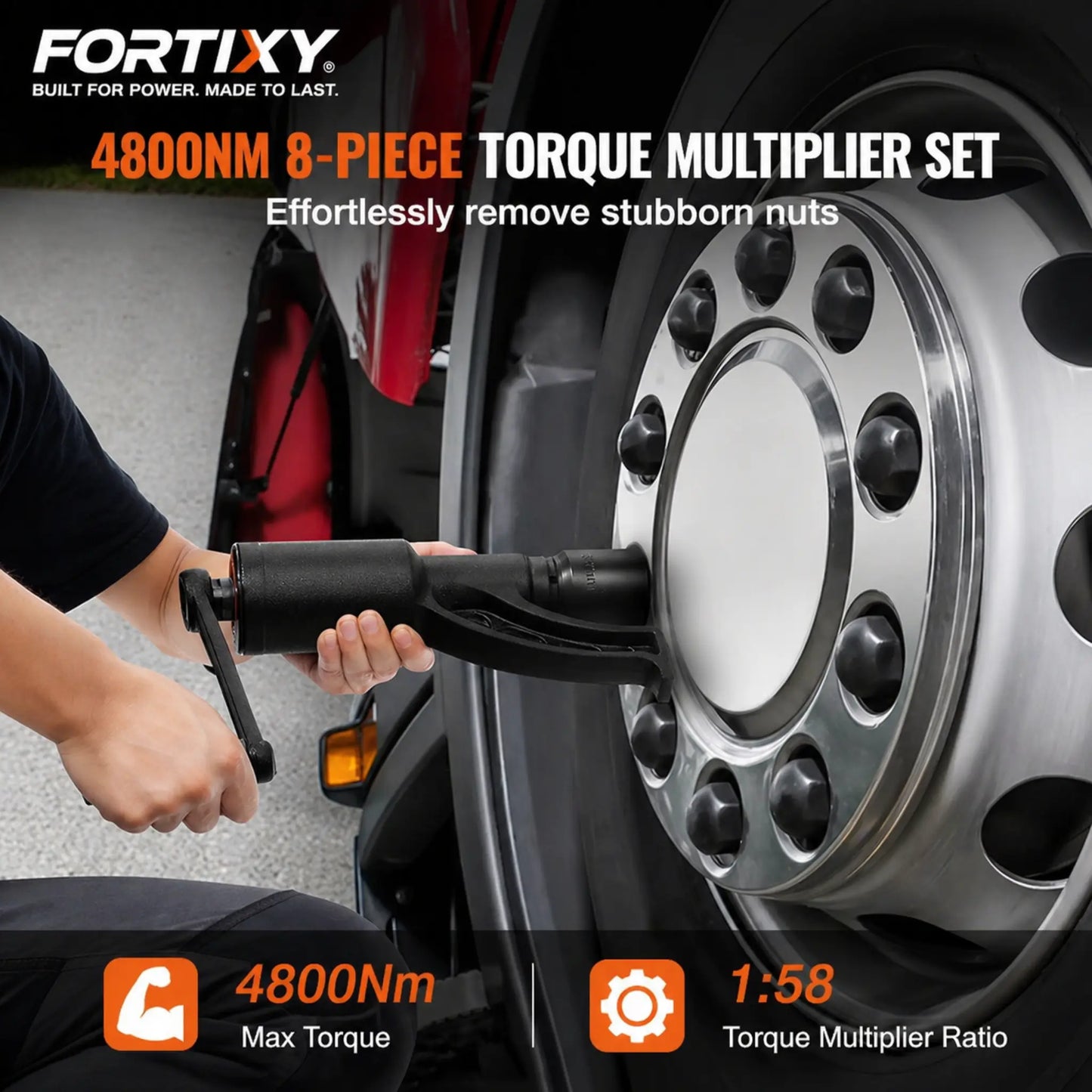 HAVRIXO Torque Multiplier Torque Wrench 25.4mm Ratio 1:58 Force Multiplier with 4 Sockets Alloy Steel Torque Multiplier Box for Removing Wheel Nuts, Garage