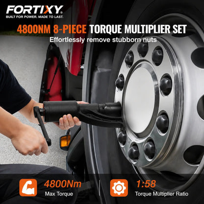 HAVRIXO Torque Multiplier Torque Wrench 25.4mm Ratio 1:58 Force Multiplier with 4 Sockets Alloy Steel Torque Multiplier Box for Removing Wheel Nuts, Garage