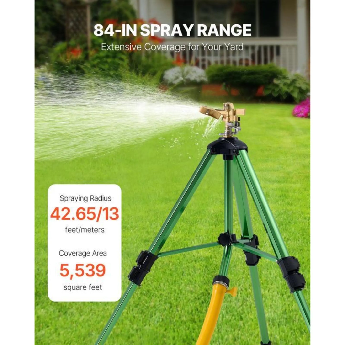 Havrixo Impact Sprinkler on Tripod Base, Heavy Duty Tripod Sprinklers with Brass Head amp 3 4 Connector, 360 Degree Large Area Coverage