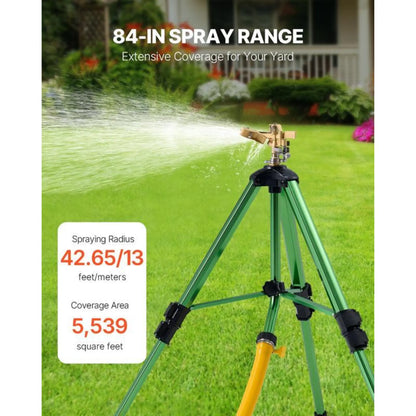 Havrixo Impact Sprinkler on Tripod Base, Heavy Duty Tripod Sprinklers with Brass Head amp 3 4 Connector, 360 Degree Large Area Coverage