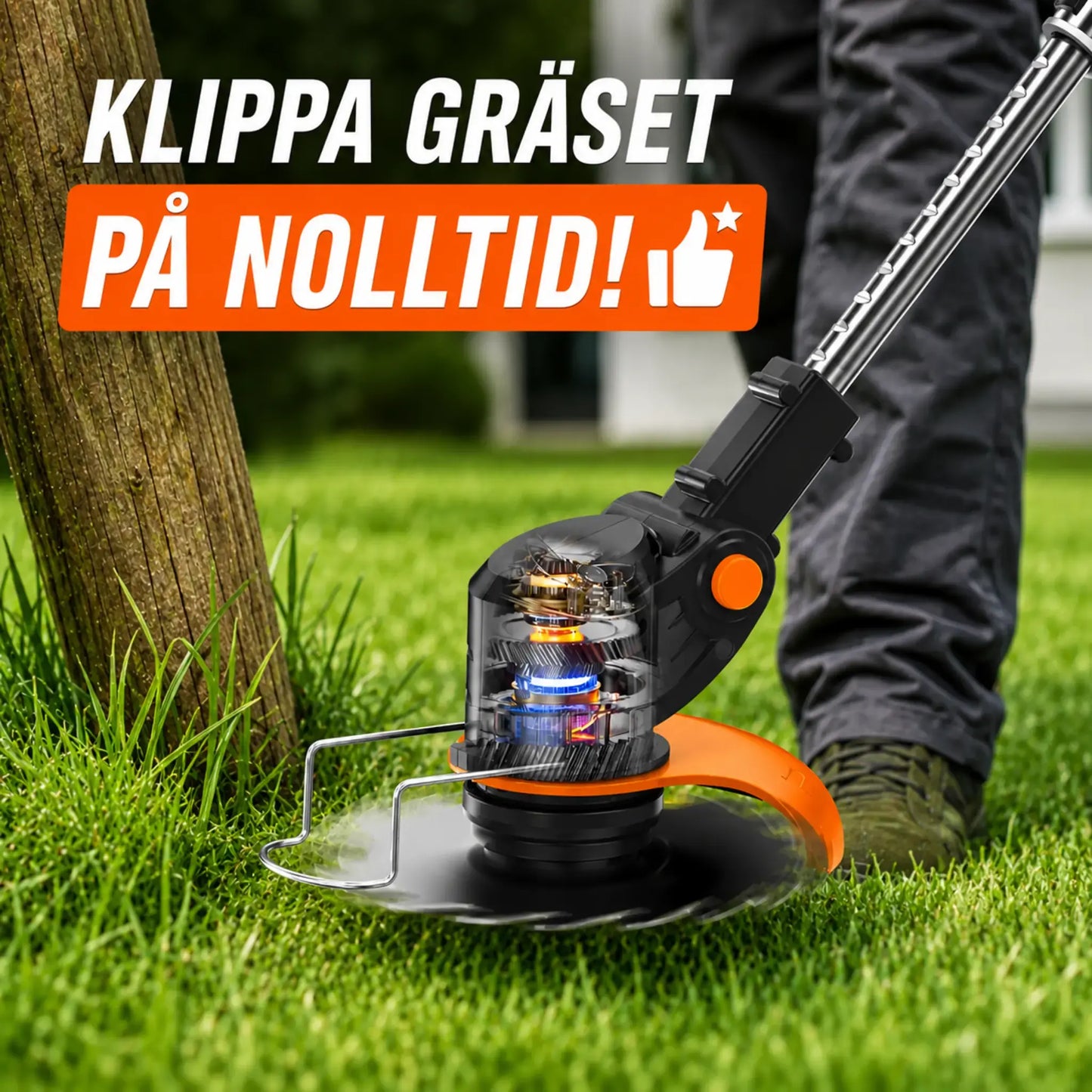 Havrixo Electric S4-röjsåg 21V med batteri och 3 olika blad – kraftfull och sladdlös grästrimmer för trädgård och gräsmatta